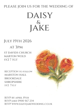 Pack of 12 Rose Orange RSVP Cards