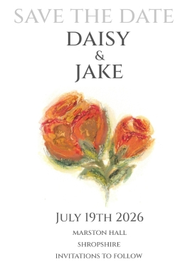 Pack of 12 Rose Orange RSVP Cards