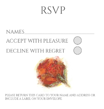 Pack of 12 Rose Orange RSVP Cards