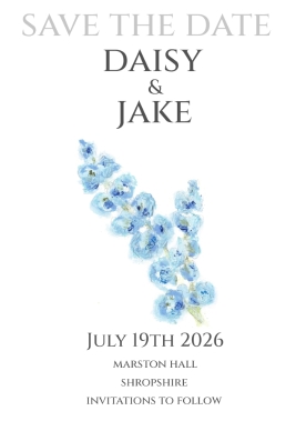 Pack of 12 Larkspur Blue RSVP Cards