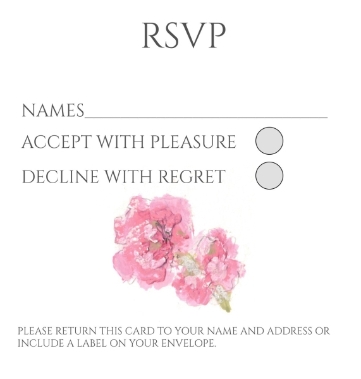 Pack of 12 Larkspur Cerise RSVP Cards