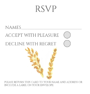 Pack of 12 Grains Wheat Oats RSVP Cards