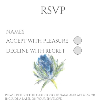 Pack of 12 Thistle Blue RSVP Cards