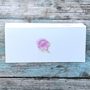 Pack of 12 Spray Rose Pink Folded Place Name Cards