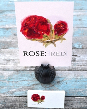 Rose Red Table Name A5 Double Sided Card