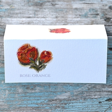 Rose Orange Table Name A5 Double Sided Card