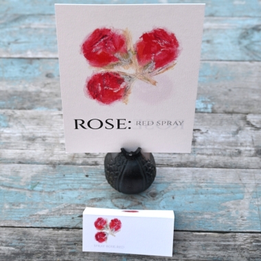 Spray Rose Red Table Name A5 Double Sided Card