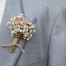 Boho Blush Pink Rose Buttonhole