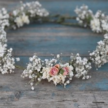 Boho Blush Pink Rose Hair Crown