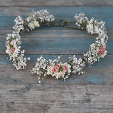 Boho Blush Pink Rose Hair Crown