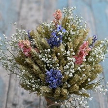 Boho Candy Blues Jam Jar Posy