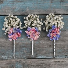 Boho Candy Blues Set of 3 Hair Grips