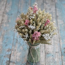 Boho Candyfloss Jam Jar Posy