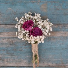 Boho Cerise Rose Buttonhole