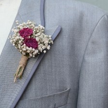 Boho Cerise Rose Buttonhole