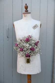 Boho Cerise Rose Wedding Bouquet