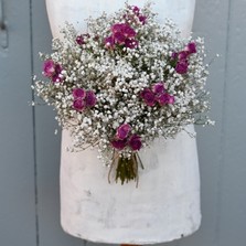 Boho Cerise Rose Wedding Bouquet