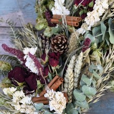 Christmas Dried Flower Red Rose Large Wreath