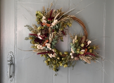 Christmas Dried Flower Red Rose Large Wreath