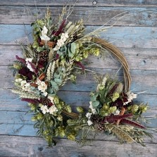 Christmas Dried Flower Red Rose Large Wreath