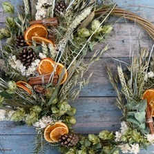 Christmas Dried Flower Rustic Country Large Wreath