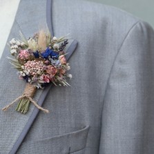Cornflower Rose Carnival Buttonhole
