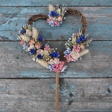 Cornflower Rose Carnival Cake Heart Topper