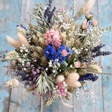Cornflower Rose Carnival Jam Jar Posy
