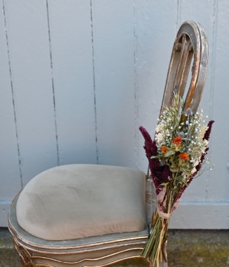 DIY Woodland Sunset Chair, Cake, Table Decoration Flowers