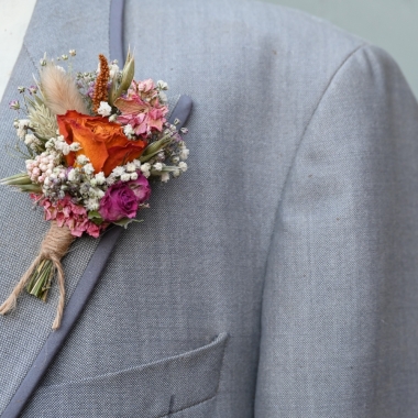 Elopement Bridal Bouquet FREE Buttonhole Sorbet Rose