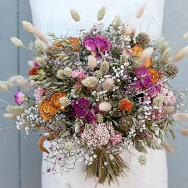 Elopement Bridal Bouquet FREE Buttonhole Sorbet Rose