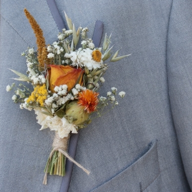 Elopement Bridal Bouquet FREE Buttonhole Sunset Rose