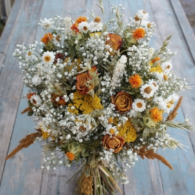 Elopement Bridal Bouquet FREE Buttonhole Sunset Rose