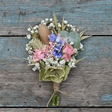 Hydrangea Blush Rose Blues Buttonhole