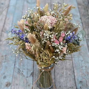 Hydrangea Blush Rose Blues Jar Posy