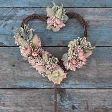 Hydrangea Blush Rose Cake Topper Heart