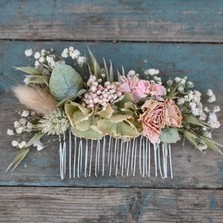 Hydrangea Blush Rose Hair Comb