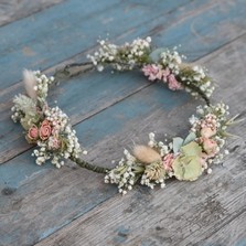 Hydrangea Blush Rose Hair Crown