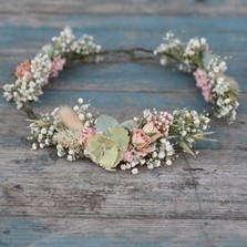 Hydrangea Blush Rose Hair Crown