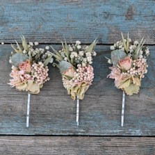 Hydrangea Blush Rose Hair Grips set of 3