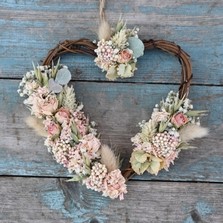 Hydrangea Blush Rose Hanging Heart