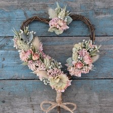 Hydrangea Blush Rose Heart Wand