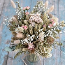 Hydrangea Blush Rose Jam Jar Posy