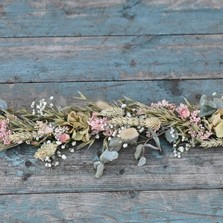 Hydrangea Blush Rose Narrow 3 foot Garland
