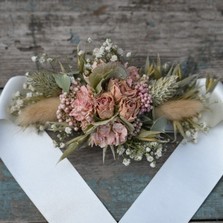 Hydrangea Blush Rose Wrist Corsage