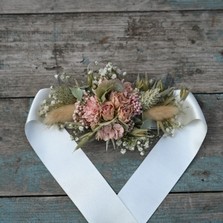 Hydrangea Blush Rose Wrist Corsage