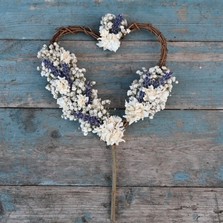 Lavender Twist Babys Breath Heart Cake Topper