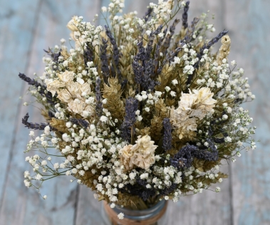 Lavender Twist Baby's Breath Jar Posy