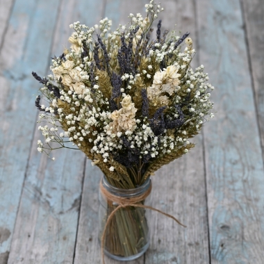 Lavender Twist Baby's Breath Jar Posy