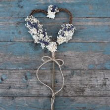 Lavender Twist Babys Breath Heart Wand